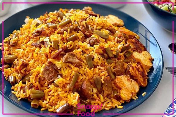 طرز تهیه لوبیا پلو مجلسی با گوشت یا مرغ